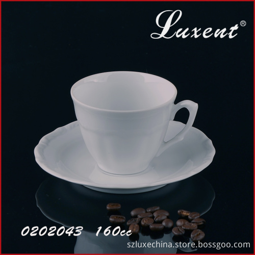 wholesale cheap hot sales super white ceramic cup and saucer